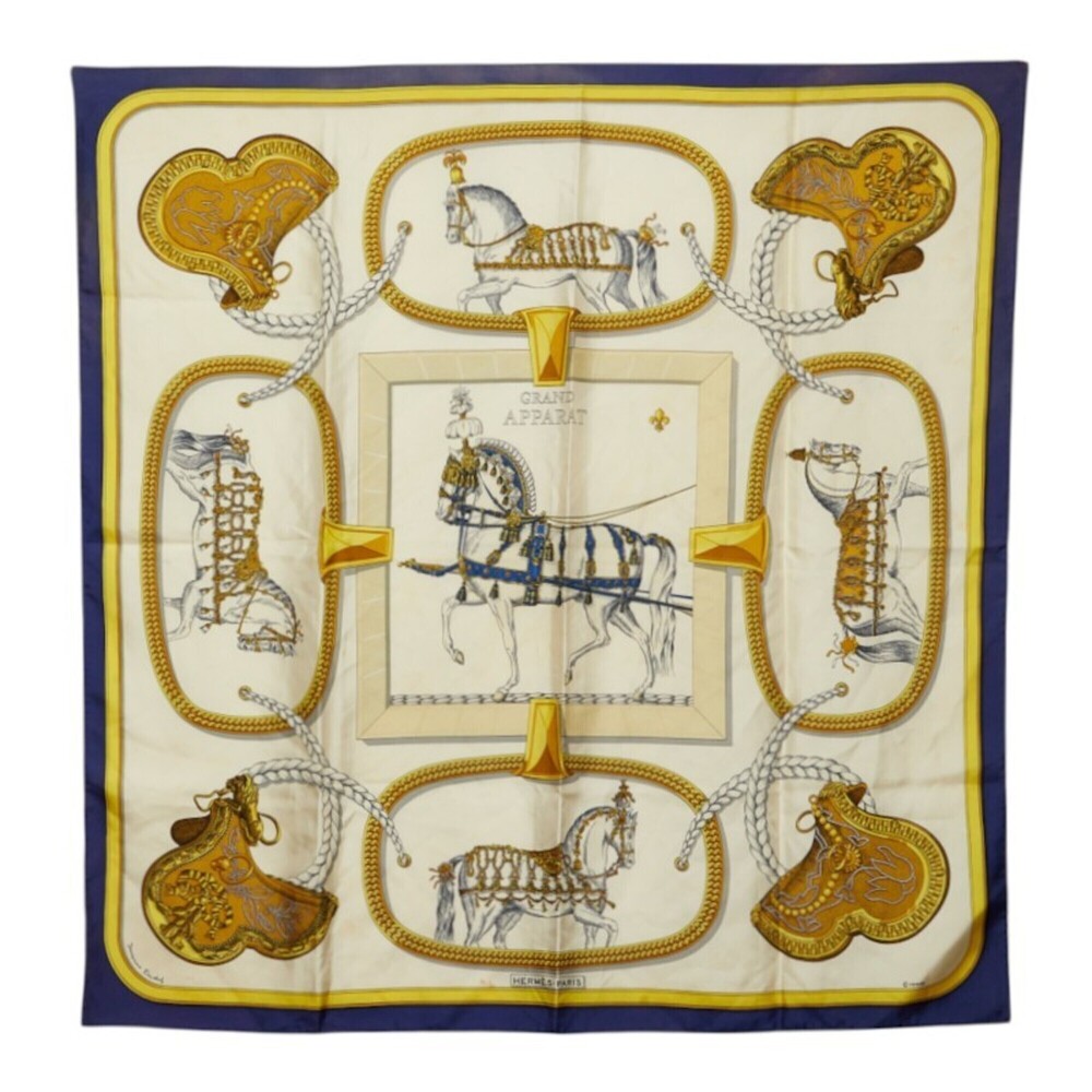 Hermes Carre 90 GRAND APPARAT Horse in Grand Attire Scarf/Muffler, Large Size...